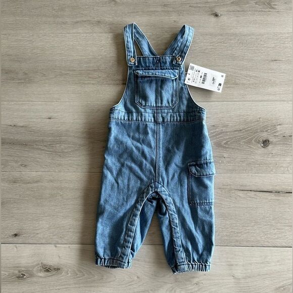 Zara Denim Overalls Jean 9-12 months NWT - Picture 6 of 8